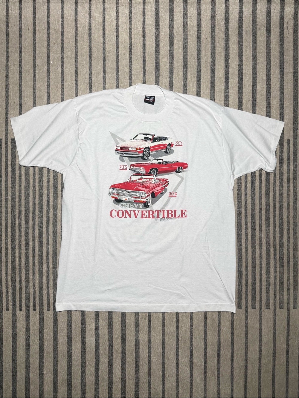 Vintage Chevy Convertible Graphic T Shirt White XL